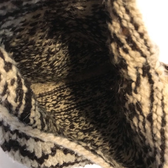 Hand knitted, vintage wool bag with adjustable tie strap G - Picture 3 of 4